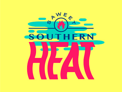 Southern Heat fire illustration typography vector