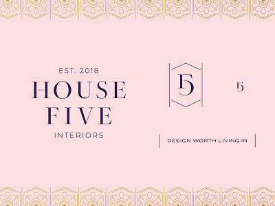 HouseFive Bad-Ass-ets bad elegant five interior design logo set logotype pattern pink