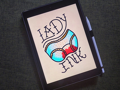 Lady Ink illustration sailor jerry tattoo art typography