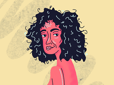 Saturday Practice curls curly hair illustration pattern pink procreate woman
