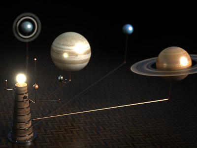 Solar System Model 3d 3d art 3d artist c4d cinema 4d composition design lightning model render solar system