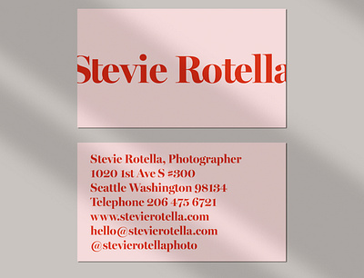 Stevie Rotella Brand Business Card Design art direction brand identity brand identity designer branding contemporary custom design design logo logomark typography