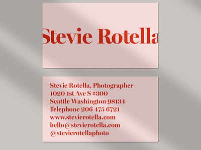 Stevie Rotella Brand Business Card Design