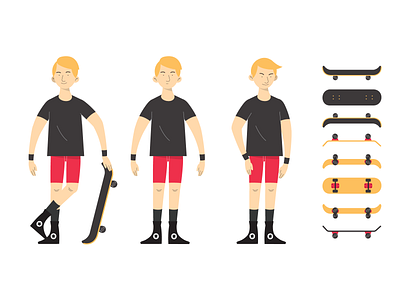 Model Sheet - Skateboarder