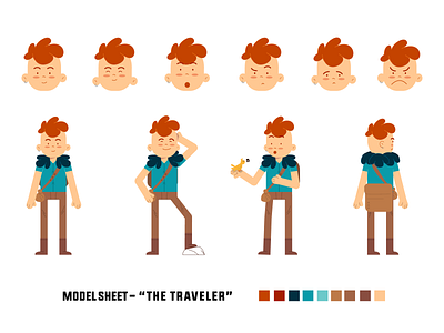 THE TRAVELER - Model Sheet 2danimation animation character design motion motion design