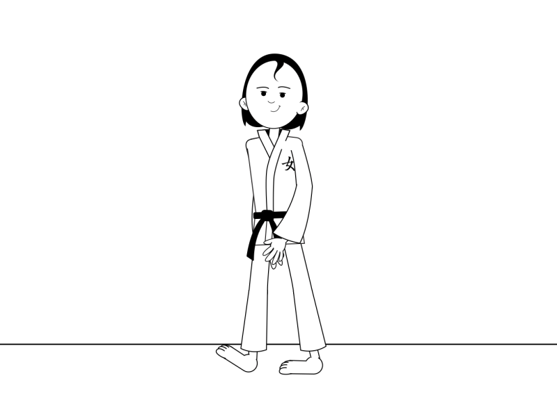 The Karateka - Walk Cycle Study 2danimation character animation characterdesign characters motion motiongraphics
