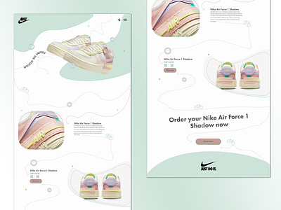 Nike Air Force 1 Shadow - Landing Page Web Design landing page nike redesign ui ux web design