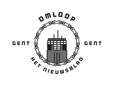 Omloop Het Nieuwsblad belgium chain classic cycling gent line logo tower