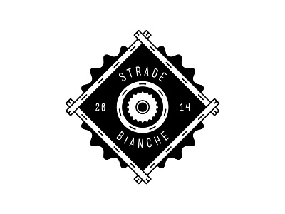 Strade Bianche black branding cycling italy logo white