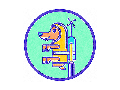 Jet Dog Color dog jetpack lineart watercolor