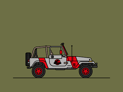 Jurassic Park jeep jurassic park linerart wrangler