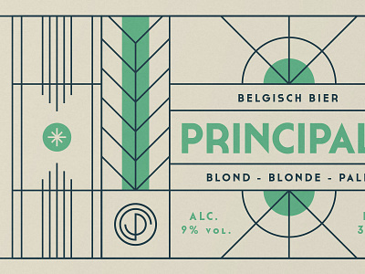 Principale label beer belgian bottle green label line