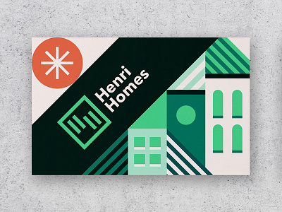 Henri Homes business card branding businesscard house illustration logo sun