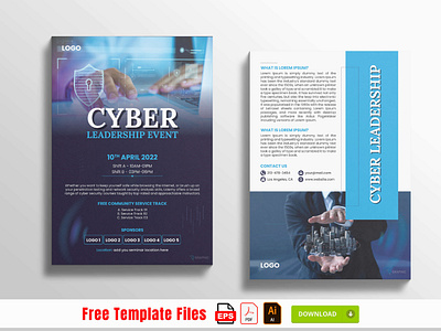 Cyber Security Leadership Brochure Design a4 size branding creative tech flyer cyber leadership design cyber security brochure design design graphic design illustration illustrator print design rkddesigns rkdgraphic.com tech event flyer