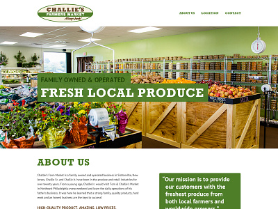 Challie's One-Page clean one page produce pt sans rockwell web web design