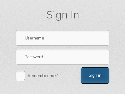 Sign In UI button checkbox form ui web