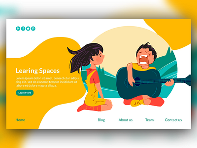 Children music learning landing page. ai artwork character clean design flat flat art graphicdesign illustration psd vector