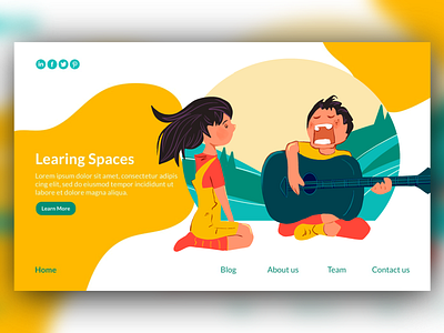 Children music learning landing page.