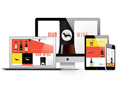 Website and Branding, Wine Company dogs red web design wine company wine website yellow