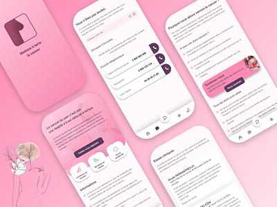 Octobre rose - Cancer du sein app pink ui webdesign