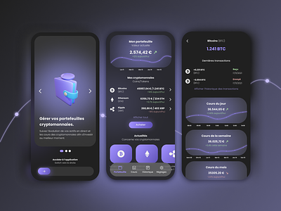 App cryptomonnaie - Prototype app daily ui design mobile ui ux