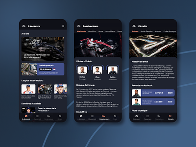 App F1 - Prototype app mobile ui webdesign