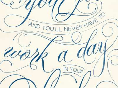 Love your Job lettering nina hunter quote type typography watercolour