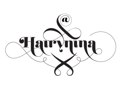 Hairynina Logo Design branding hair salon logo hairynina lettering logo design nina hunter typography