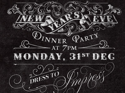 New Year's Eve Invitation Design invitation lettering new years eve nye typography