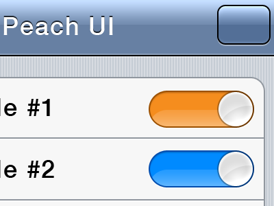 Peach UI 1 button icon ios iphone ipod peach slider switch toggle ui user interface