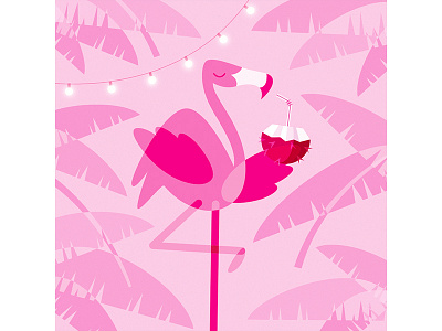 Pink Flamingo flamingo illustration monochromatic pink