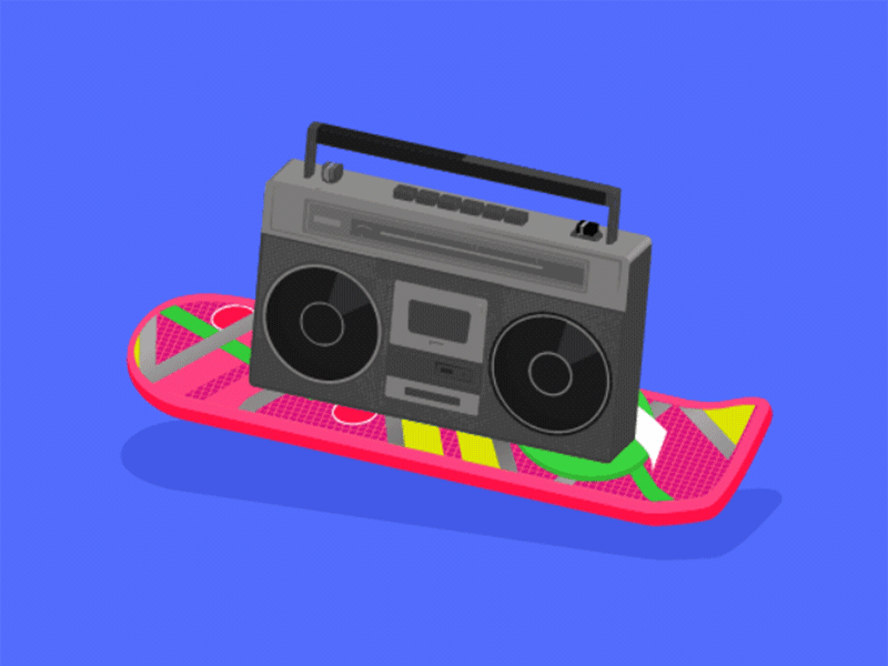 I <3 the 80s 80s animation back to the future boom box illustration