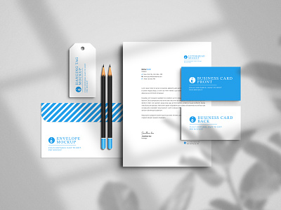 Business Card with letterhead Set Mockup Set branding business card design graphic design letterhead logo minimal typography ui