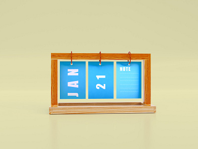 Wooden stand Desk Calendar mockup front view