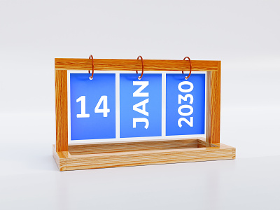 Wooden stand Desk Calendar mockup front view 3d animation app art blue book branding business character clean color concept design drowing flat graphic design icon illustrator minimal motion graphics
