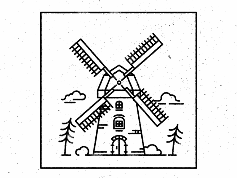 Windmill Animated lines outlines texture wind windmill