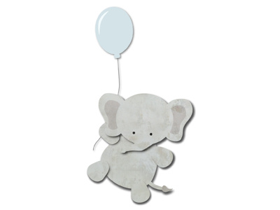 Little Elephant & Balloon balloon elephant illustration