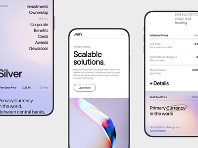 UNITY Bank Adaptive Website Concept app bank banking clean concept dashboard fintech future banking gradient ios minimal mobile online banking ui unity white