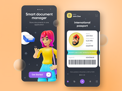 E-Governance App Concept app digital documents document manager e governance governmental services id mobile passport ui