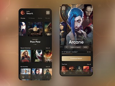 App Concept For Streaming Movies