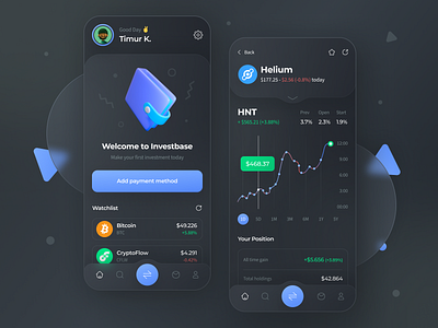 Stocks & Finance & Cryptocurrency App Concept