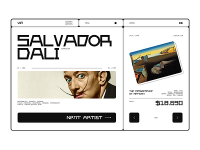 Art Gallery Web Platform art artists clean concept design gallery interface minimal modern museum paintings service typography ui ux web