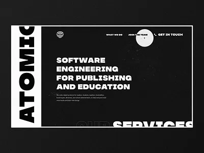 Software engineering company landing page black bold clean design landing page typography ui ux white