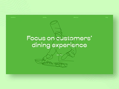 Landing Page Concept for Restaurant animation green illustration landing page landing page design restaurants typography video web website