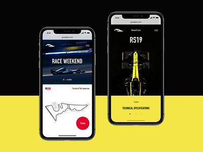F1 grand prix website – mobile version