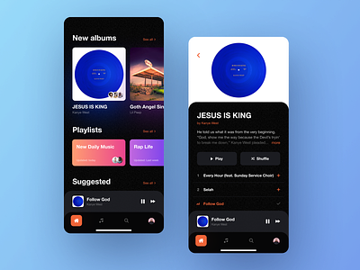 Music Streaming App app clean ios mobile music music player player recommendation recommendations suggested