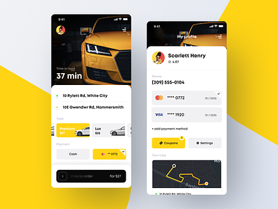 Taxi Mobile App app clean ios mobile my profile order route taxi taxi app taxi booking taxi booking app taxi driver ui white