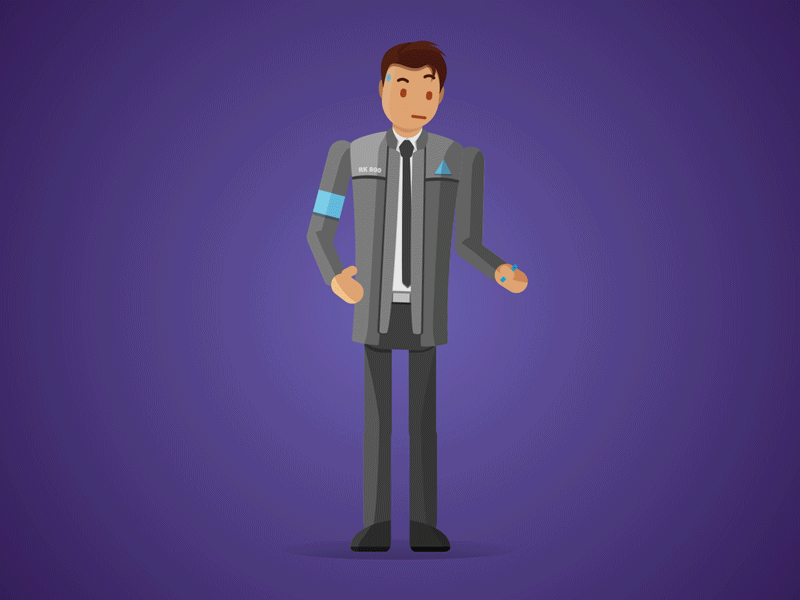 Connor android animation become human connor detorit flat game