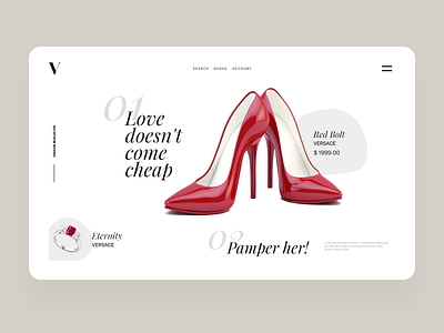 Women shoe website concept design minimal ui uiux ux uxdesign website website design