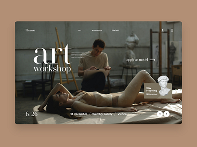 art workshop concept design minimal ui uiux ux uxdesign website website design